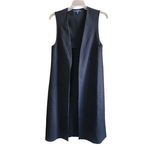 Kaari Blue Women's Black Long Open-Front Blazer Vest Size XS